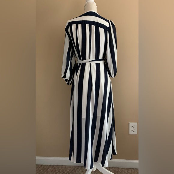 Wrap Navy and White Maxi Dress - Picture 4 of 13